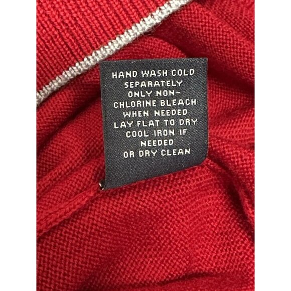 Hart Schaffner Marx Mens Big & Tall Red 3XLT Quarter Zip Merino Wool Sweater - Picture 8 of 9